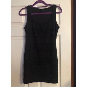 Forever 21 Black Bodycon Dress with Ruffle Detail